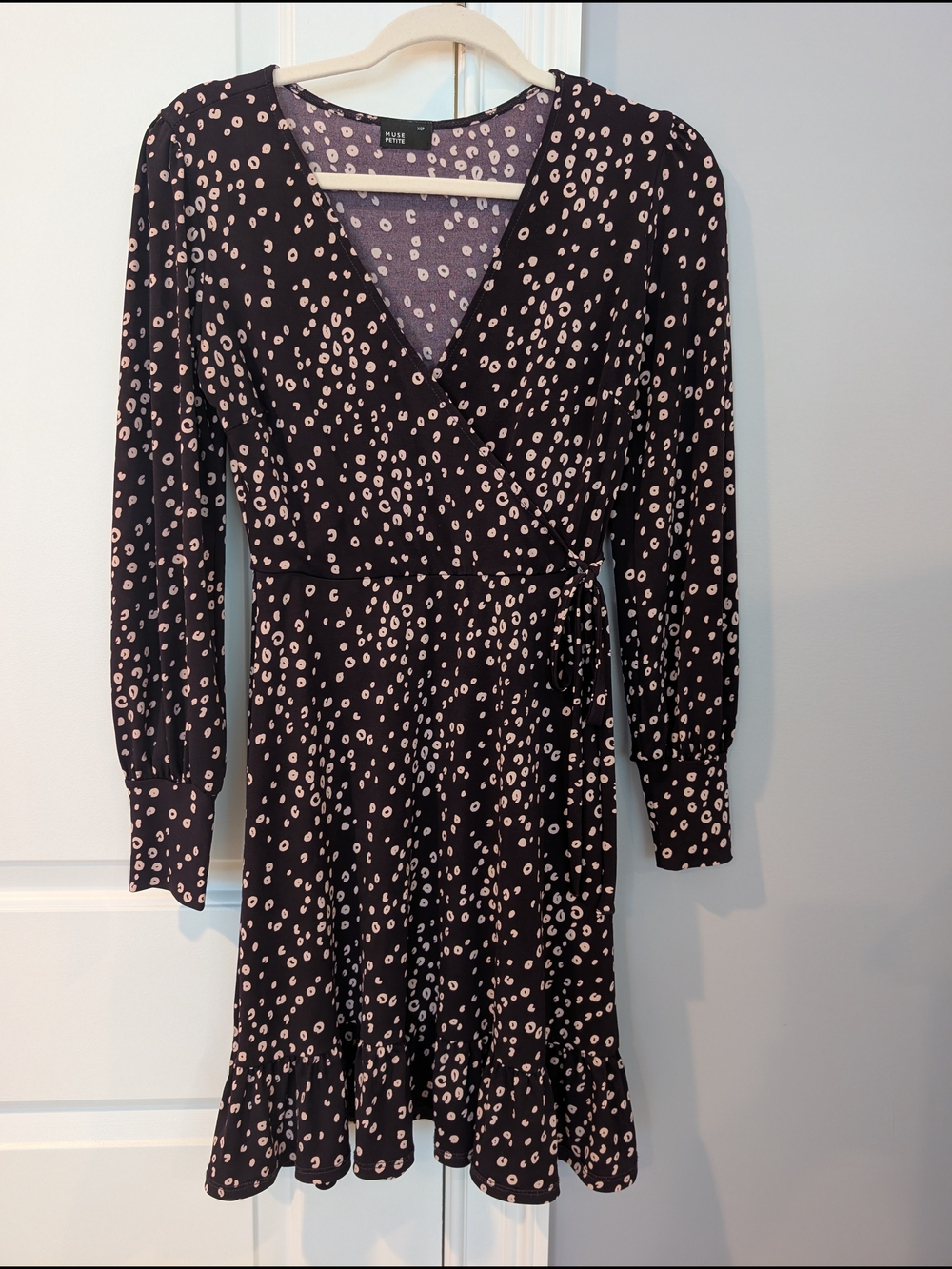 Muse Petite Wrap Dress with Pink Dot Print